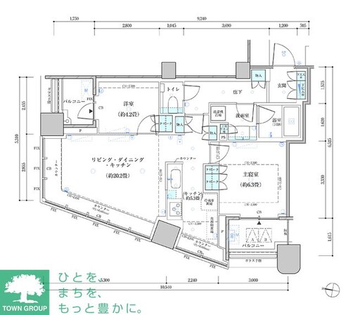 パークタワー勝どき　サウス棟の物件間取画像